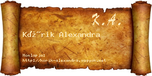 Kórik Alexandra névjegykártya