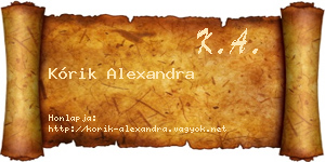 Kórik Alexandra névjegykártya