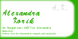 alexandra korik business card